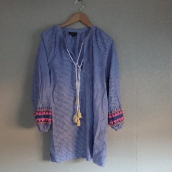 Dresses & Skirts - Blue Striped Tunic with Pink Accents